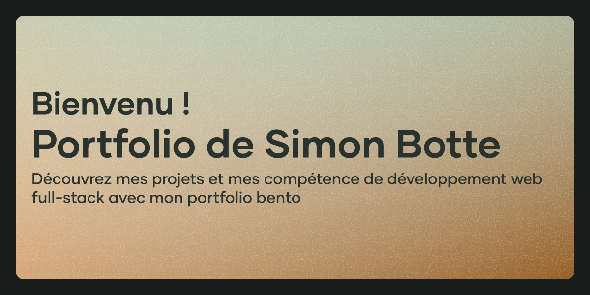 Simon Stack Simon Botté | Développeur web full-stack | À propos de moi